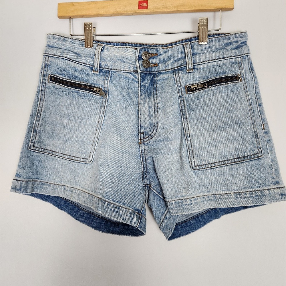 KUT From The Kloth Women's Jane HIgh Rise Jean Shorts Light Wash Zipper Pocket 8